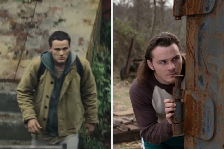 Alex Neustaedter in It Ends With Us (left) and American Rust (right)