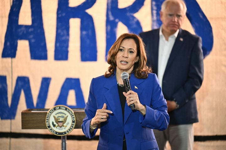 US Vice President and Democratic presidential candidate Kamala Harris