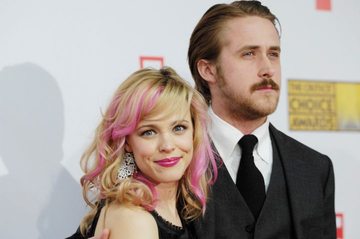 Rachel McAdams, left, and Ryan Gosling arrive at the 12th annual Critics' Choice Awards on Friday, Jan. 12, 2007 in Santa Monica, Calif. (AP Photo/Chris Pizzello)