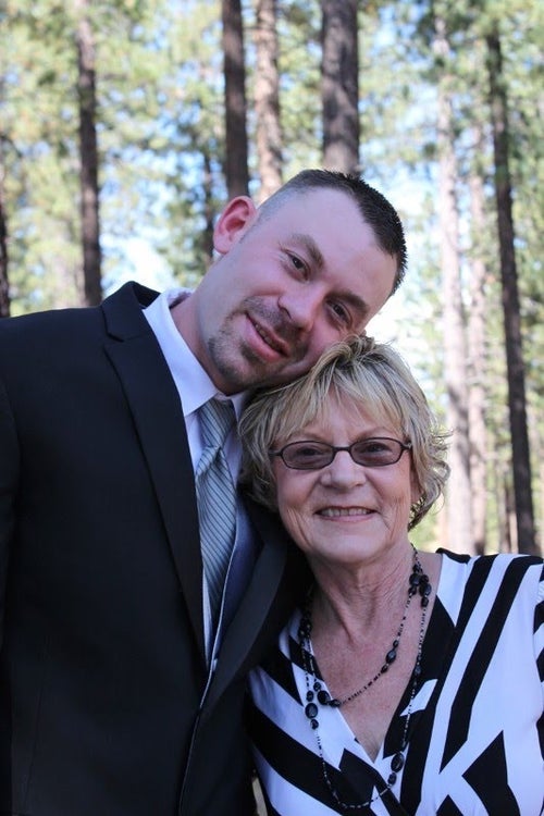 Nicholas Overfield and his mother Lesley Overfield.
