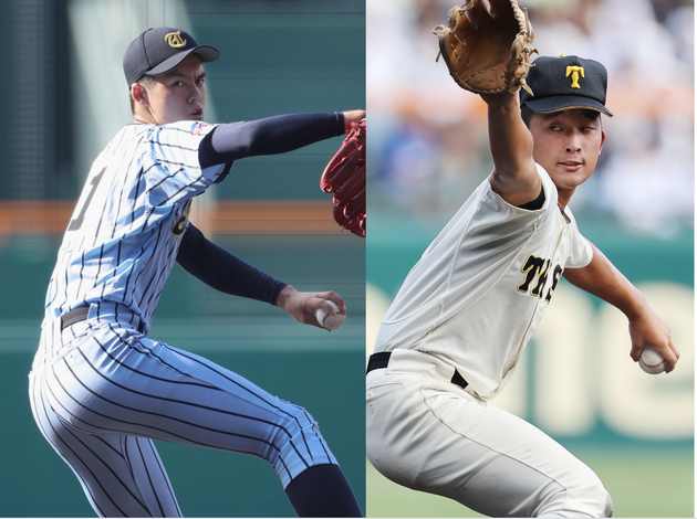 東海大相模・藤田琉生選手（左）、大社高校・馬庭優太せんしゅ