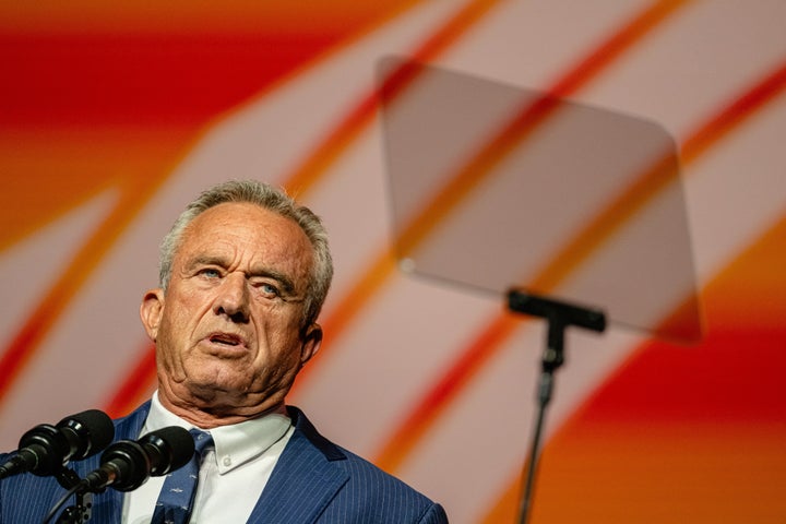 NASHVILLE, TENNESSEE - JULY 26: Independent Presidential candidate Robert F. Kennedy Jr. gives a keynote speech during the Bitcoin 2024 conference at Music City Center July 26, 2024 in Nashville, Tennessee. (Photo by Jon Cherry/Getty Images)