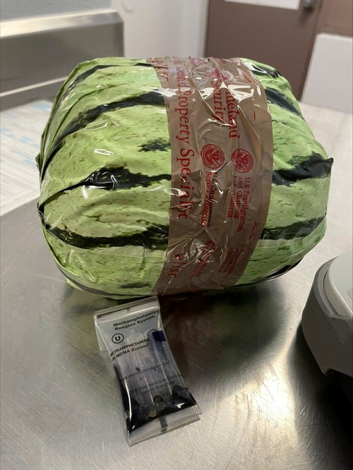 A truckload of methamphetamine disguised as a shipment of watermelons was seized at a U.S.-Mexico border crossing in San Diego, U.S. Customs and Border Protection said.