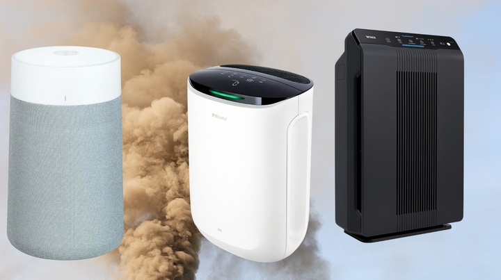 The BlueAir 411 air purifier, the 3M Filtrete air purifier and the Winnix 5500-2 air purifier from Amazon.