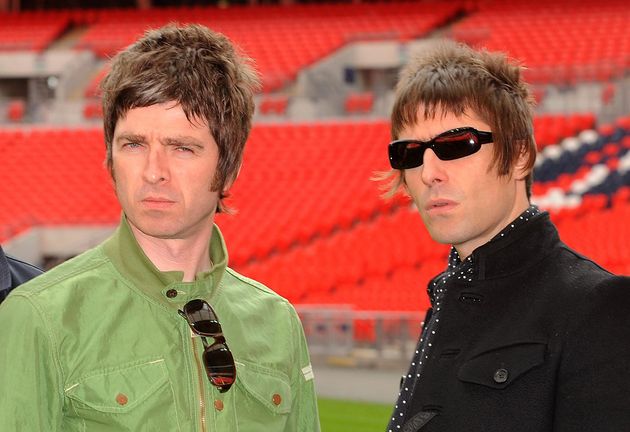 Noel Gallagher and Liam Gallagher of Oasis pictured together in 2008, a year before they split for good