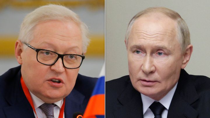 Russia's Sergey Ryabkov and Vladimir Putin