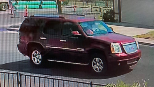 LVMPD distributed this photo of GMC Yukon Denali on Sept. 6, 2022, saying they believed it connected to the suspect in Jeff German’s killing and asking for the public’s help locating it.