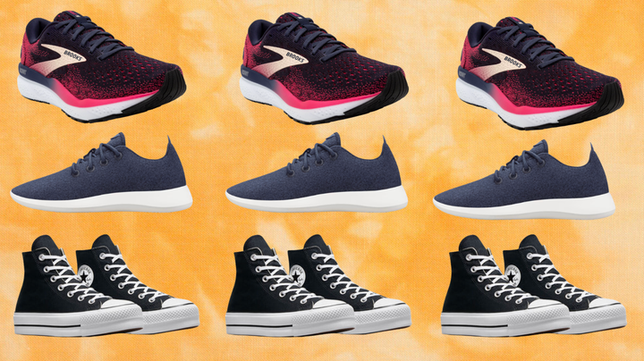 Brooks Ghosts, Allbirds Wool Runners and Converse Chuck Taylor All Star Lifts.