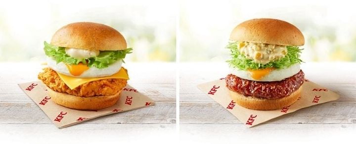 左から「とろ～り月見チーズフィレバーガー」「とろ～り月見和風チキンカツバーガー具沢山タルタル」イメージ