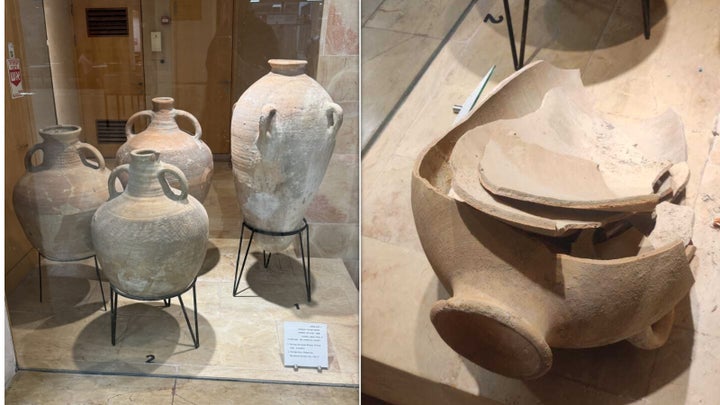 Museum Shares Candy Replace After Boy Unintentionally Smashes 3,500-12 months-Previous Jar 1 The large clay jar, which dated to the Middle Bronze Age, is seen still intact in the left photo.