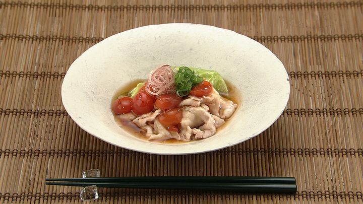 豚しゃぶの冷やしトマトあん