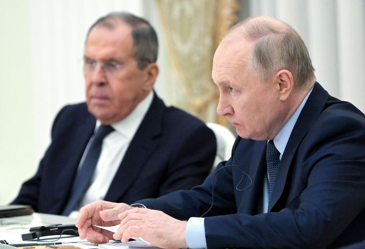 Russian president Vladimir Putin and his foreign minister Sergei Lavrov