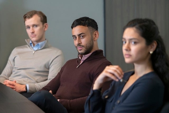 Harry Lawtey, Fady El-Sayed and Indy Lewis in "Industry."