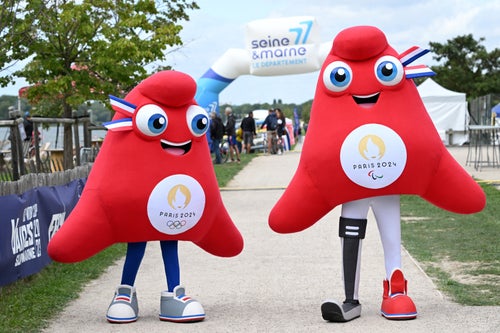 An Olympic Phryge and a Paralympic Phryge — who look a whole lot alike.