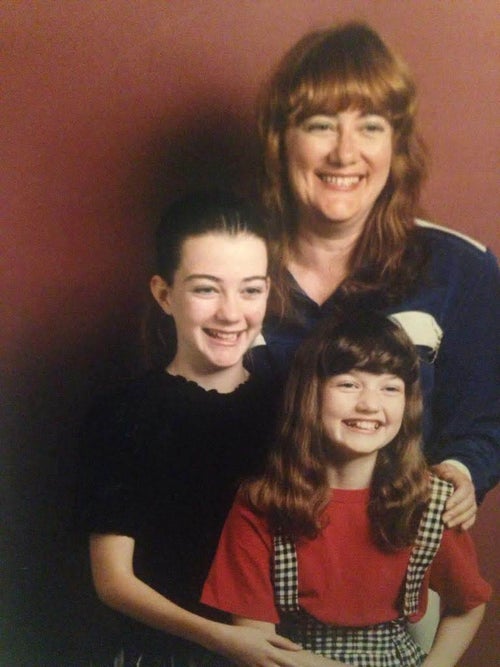 The author (right) with her family during a time in her childhood when her mother was stable on oral antipsychotic medications.