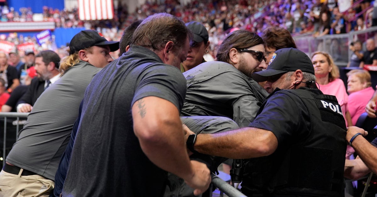NextImg:Police Use Taser To Subdue Man Who Stormed Media Area Of Trump Rally In Pennsylvania