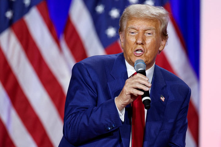 Former US President and Republican presidential candidate Donald Trump speaks during a town hall meeting at La Crosse Center in La Crosse, Wisconsin, on August 29, 2024. (Photo by KAMIL KRZACZYNSKI / AFP) (Photo by KAMIL KRZACZYNSKI/AFP via Getty Images)