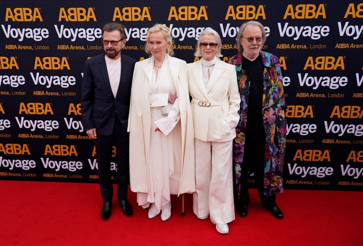 ABBA pictured at the launch of their Voyage live event in 2022