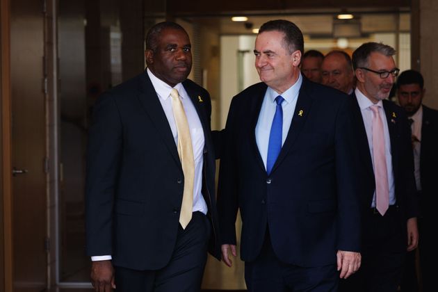 David Lammy and Israel Katz, Israel's foreign minister, following a meeting in Jerusalem last month.