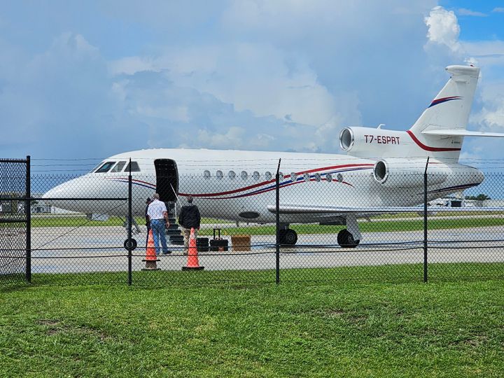 Maduro's plane, a Dassault Falcon 900EX private jet, is seen after being seized in Fort Lauderdale, Florida. 