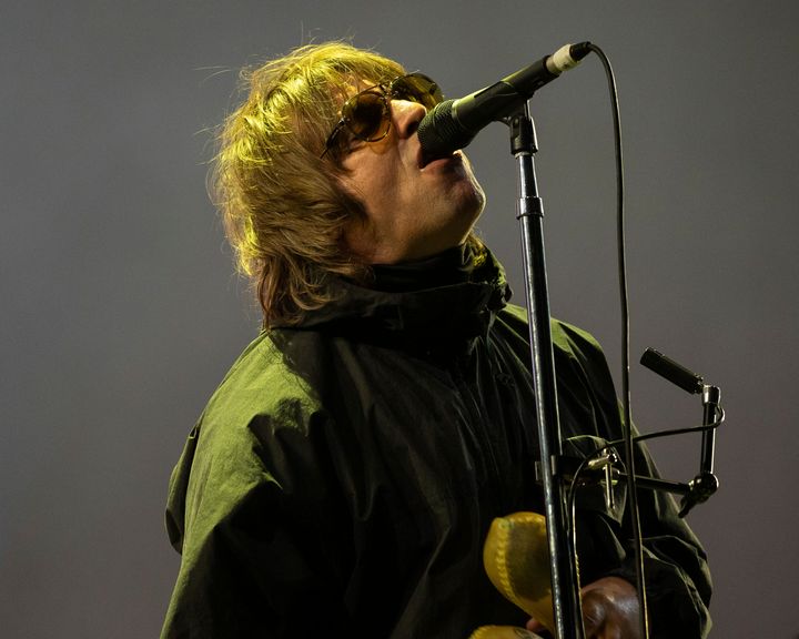 Liam Gallagher performing at Reading in 2021