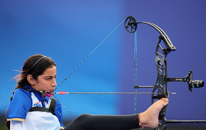 Sheetal Devi vom Team India während eines Achtel-Ausscheidungsspiels im Dameneinzel.