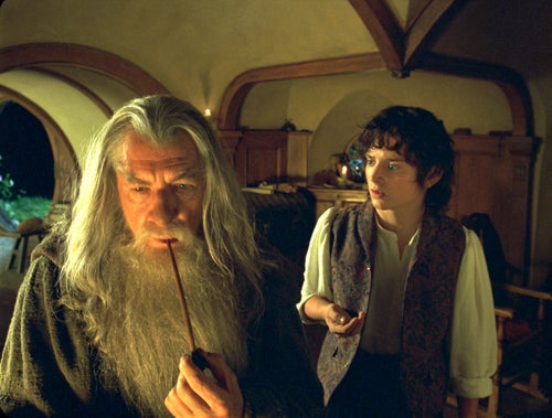McKellen and Elijah Wood (right), who portrayed Frodo Baggins in the original "Rings" trilogy.