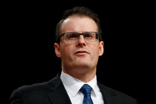 Iowa Lt. Gov. Adam Gregg delivers his inaugural address, Friday, Jan. 18, 2019 in Des Moines, Iowa. (AP Photo/Charlie Neibergall)