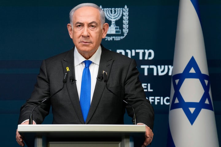 Israeli Prime Minister Benjamin Netanyahu speaks during a news conference in Jerusalem, Monday, Sept. 2, 2024.