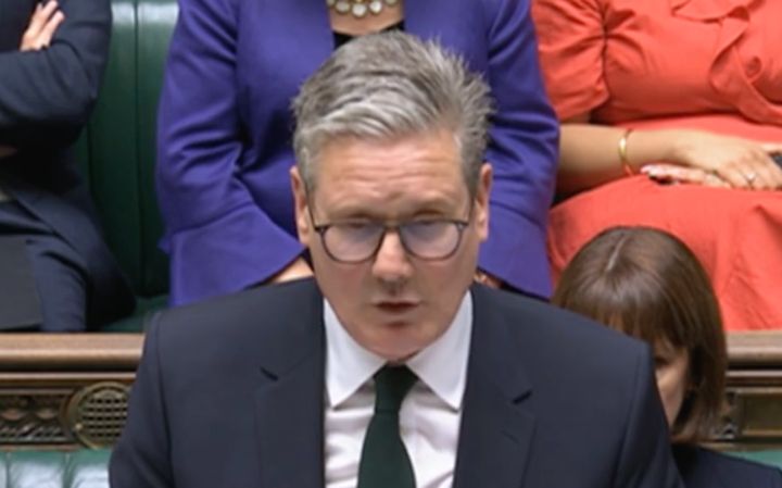 Keir Starmer delivering his statement to parliament.