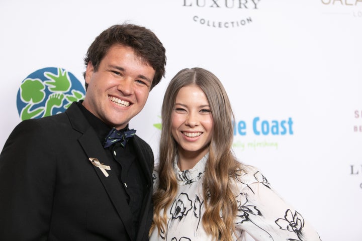 Chandler Powell and Bindi Irwin photographed on May 4, 2019, in Beverly Hills, California.