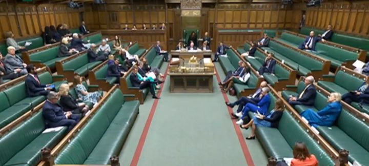 The scene inside the chamber during the Grenfell debate.