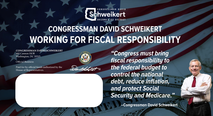 In this Congress alone, Schweikert has spent more than $500,000 in taxpayer money to send out mailers like this.