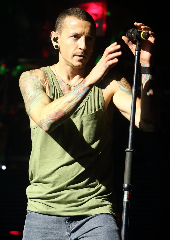 The late Chester Bennington pictured on stage in 2014