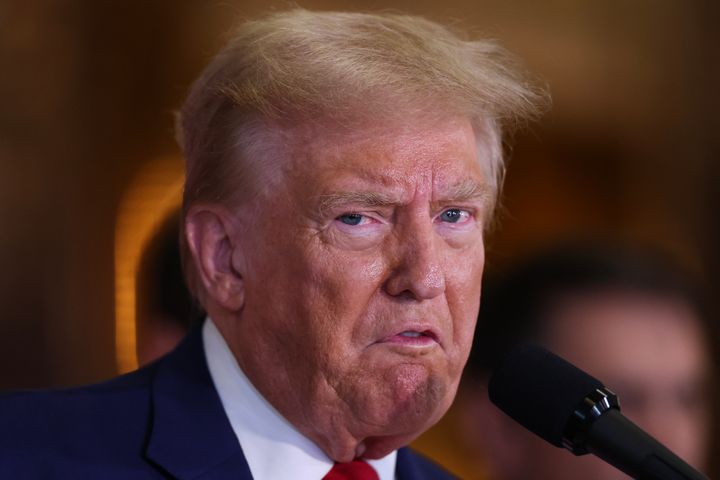 US former President and Republican presidential candidate Donald Trump speaks during a press conference at Trump Tower in New York City on September 6, 2024.