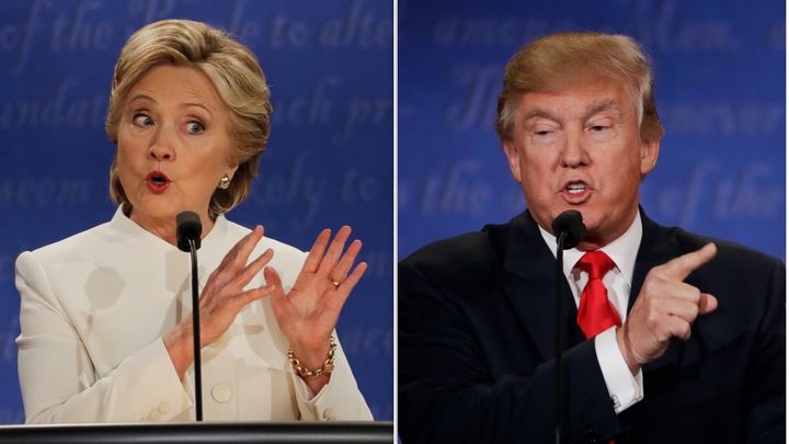 Donald Trump and Hillary Clinton spar at the 2016 presidential debate.