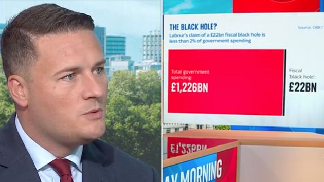 Wes Streeting was faced with a graph putting the £22bn black hole into context