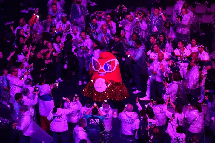 Paralympic mascot The Phryge during the closing ceremony of the Paris 2024 Summer Paralympic Games.