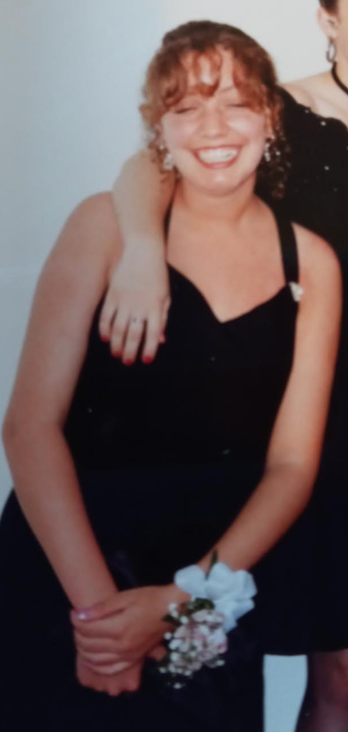 The author, age 14, attends her eighth grade prom. "This was around the time when I began to receive comments about looking older than I actually was," she writes.