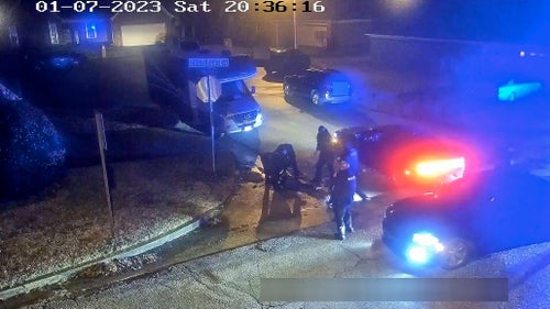 In this image from video released and partially redacted by the City of Memphis, Tyre Nichols lies on the ground during a brutal attack by police officers on Jan. 7, 2023, in Memphis.