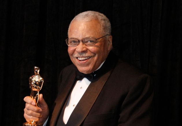 FILE - James Earl Jones poses with his honorary Oscar at the 84th Academy Awards on Sunday, Feb. 26, 2012. (AP Photo/Chris Carlson, File)