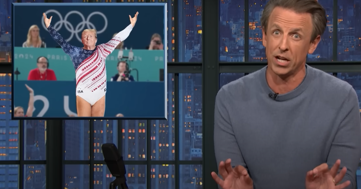 NextImg:Seth Meyers Turns Trump Into Simone Biles To Make Damning Point About Republicans