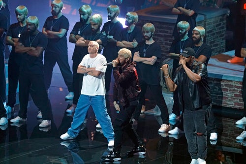 Eminem performs at the 2024 VMAs.