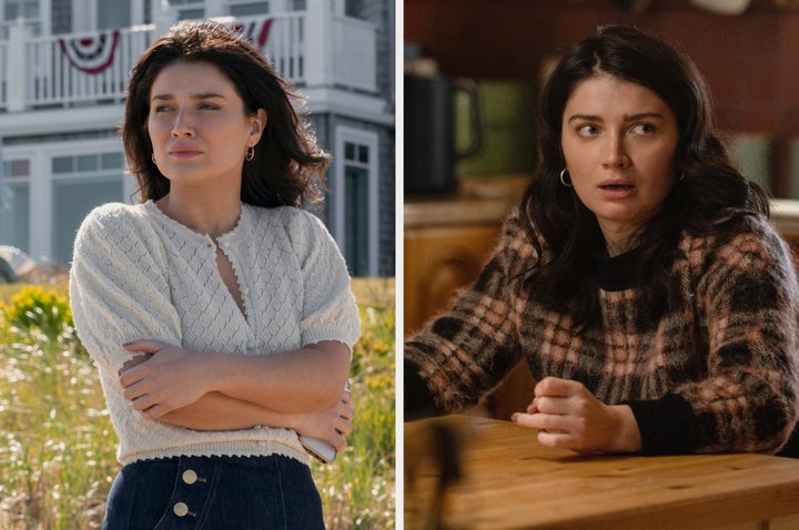 Eve Hewson in The Perfect Couple (left) and Bad Sisters (right)