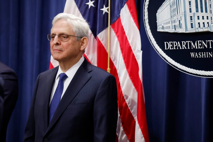 WASHINGTON, DC - AUGUST 23: U.S. Attorney General Merrick Garland speaks during a press conference at the U.S. Department of Justice on August 23, 2024 in Washington, DC. (Photo by Anna Moneymaker/Getty Images)