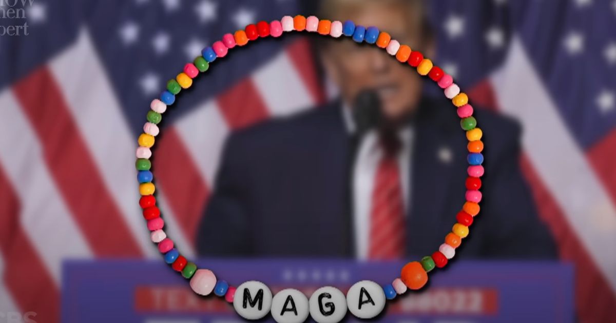 MAGA Friendship Bracelet Can Spell Out Trump Conspiracy Theory In ‘Late Show’ Spoof