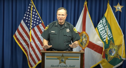 Sheriff Grady Judd speaks at a press conference on Sept. 11, 2024.
