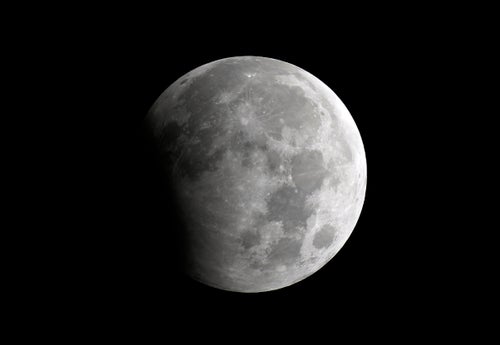 A partial lunar eclipse is seen in Karachi, Pakistan, Oct. 29, 2023. (AP Photo/Fareed Khan, File)