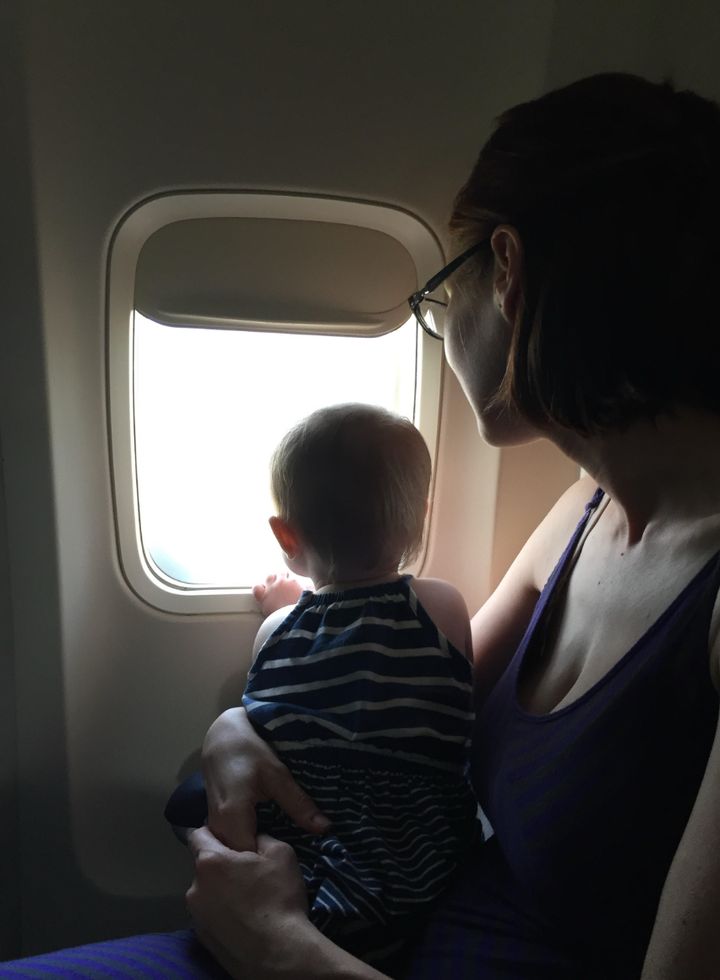 The author and her daughter traveling on Southwest Airlines.