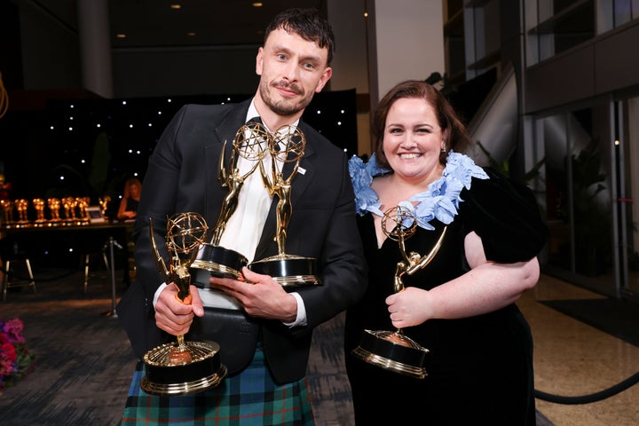 Richard Gadd and Jessica Gunning celebrate Baby Reindeer's Emmys success